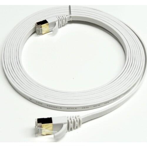 New 10pcs/lot 30m 99FT CAT7 RJ45 Patch flat Ethernet LAN Network Cable For Router Switch gold plated free shipping
