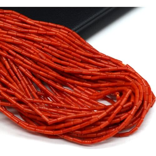 Wholesale Cylindrical Natural Coral Spacer Beads Loose Beads for Jewelry Making DIY Necklace Bracelet Earring Accessories