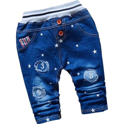 2015 Autumn new 1 piece fashion High quality patch style Jeans children pants baby boy girl pants 0-3 year kids pants