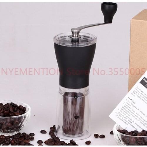 Manual Ceramic Coffee Grinder Washable ABS Ceramic core Stainless Steel Home Kitchen Mini Manual Hand Coffee Grinder 20pcs