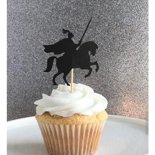 Knights Medieval birthday wedding cupcake toppers baptism Christening gender Reveal party decoration doughnut foodtoothpicks