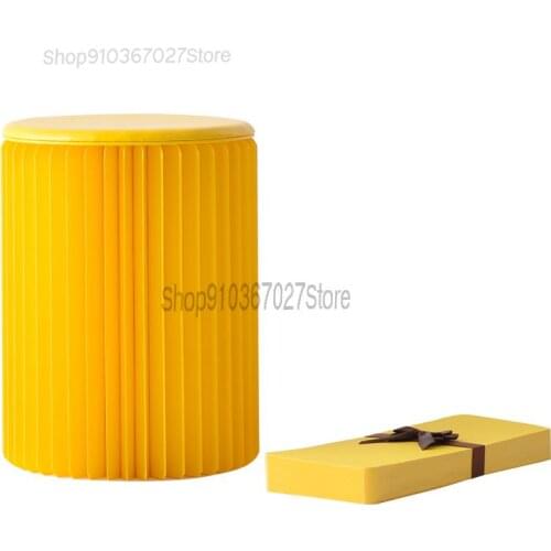 Net Red Multifunctional Folding Paper Stool Home Living Room Fashion Dining Stool Space-saving Creative Organ Stool Furniture