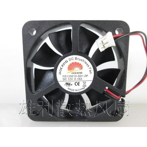DOCENG FD125010-SD1 ZP Server Cooling Fan DC 12V 0.16A 50x50x10mm 2-Wire