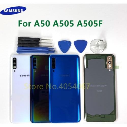 Back Cover Plastic Housing Battery Rear Door Case Adhesive Stickers For Samsung Galaxy A50 A505 SM-A505FN/DS A505F/DS + Tools