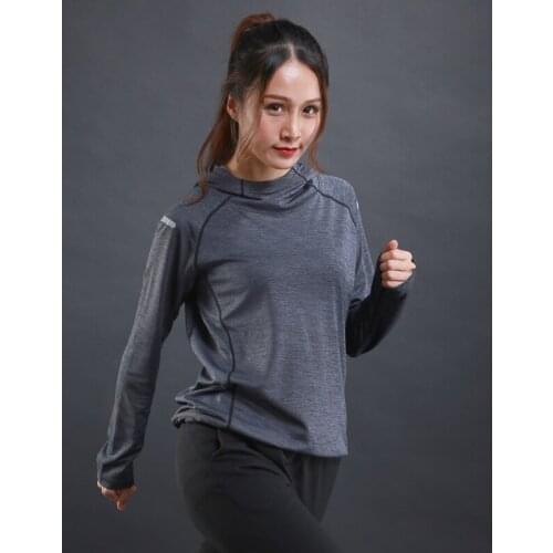 Women Yoga Shirt Long Sleeve Hooded Hoodies Yoga Clothing Sweatshirt Running Joggging Leisure Fitness Workout Athletic Shirts