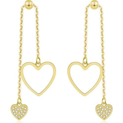 Aretes de mujer modernos 2019 korean earrings for women tassel earrings fashion jewelry heart earrings 925 sterling silver