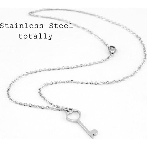 Risul Women choker necklace Key heart Rolo chain Stainless Steel pendant&necklace