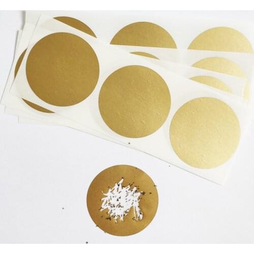 1.5" Inch ,38mm Round gold adhesive SCRATCH OFF label STICKER DIY manual Label Tape hand made scratched stripe card film