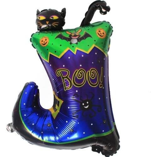 1pcs Halloween Balloon Black Boots Shape Cats Halloween Decoration Foil Balloon Festive Party Supplies Wholesale