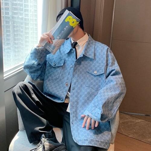 2021; In the autumn; Hong Kong wind; Tide; Fashion; Leisure; Jacquard jacket；Size（M-2XL）;Gennem Skyerne;A237