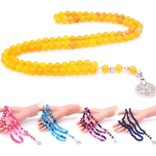 99 tasbih stone agate beads Muslim bracelet Islam Allah purple beads blue tesbin lapis lazuli men / ladies gifts