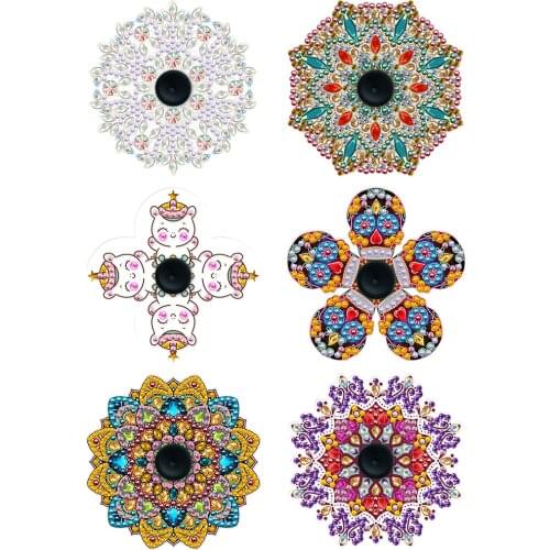 DIY Diamond Painting Fingertip Gyro AB Drill Colorful Hand Spinning Art Crafts Anti Stress Anxiety Relief Toy for Kid Adult Gift