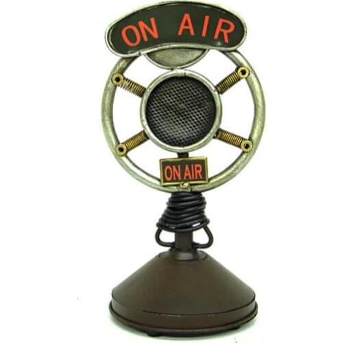 Antique Decor Metal Retro Microphone Classical Miniature Trinket Gift Nostalgic Vintage Handmade Hand Painted Art Quality
