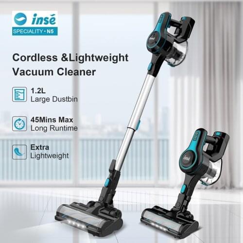 Cordless Vacuum Cleaner 12Kpa 130W Brushless N5 Motor Stick Vacume, Up to 40 Mins Runtime 2200mAh Rechargeable Battery, 5-in-1