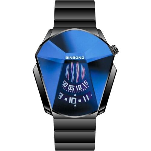 Fashion Cool Locomotive Watches for Men Top Brand Luxury Quartz Gold Wristwatch Men Waterproof Geometric Shape Relogio Masculino