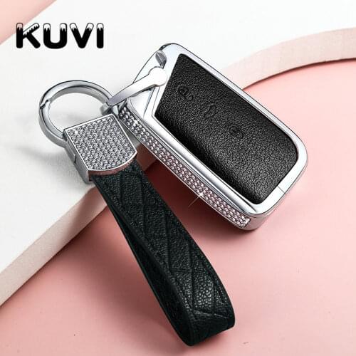 Alloy Leather Car Key Case Cover Holder Case For VW Volkswagen Magotan Passat B8 Skoda Superb Kodiaq A7 Car Styling Accessorise