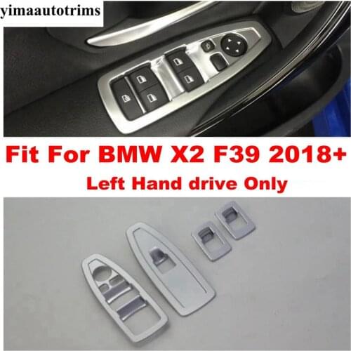 For BMW X2 F39 2018 2019 2020 Car Door Armrest Window Glass Lift Control Button Panel Cover Kit Trim Matte Interior Accessories