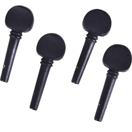HOT Sale! 4/4 Ebony Cello Pegs Black Shaft Handle Musical Instruments Solid Cello Accessories Tool 4Pcs