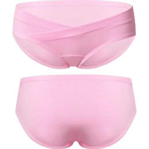 Cotton Plus Size Sexy Maternity Womens Panties Low Waist V Briefs for Pregnant Women Solid Color Breathable Underwear M-4XL