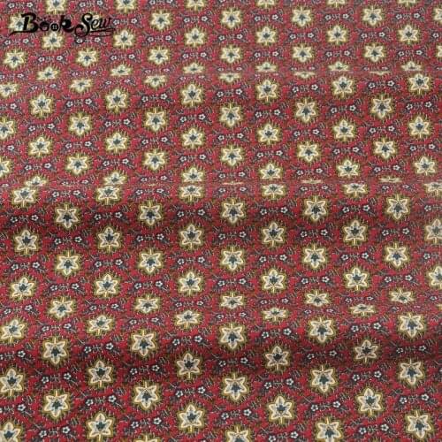 Booksew Cotton Poplin Fabric Red Bedding Home Decoration Maple Leaf Dress Pillows Fat Quarter Meter Crafts Shirt Quilting