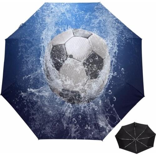 Creative Soccer Umbrella Sun and Rain Promotion Automatic Football Umbrellas 3 Folding Mens Umbrella Drop shipping