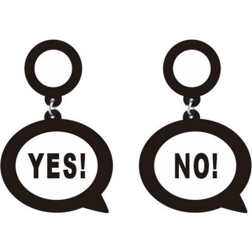 Cool Fashion Earrings Letter YES OR NO Black White Acrylic Drop Earrings Geometric Exaggerated Korean Dangle Earring Jewelry