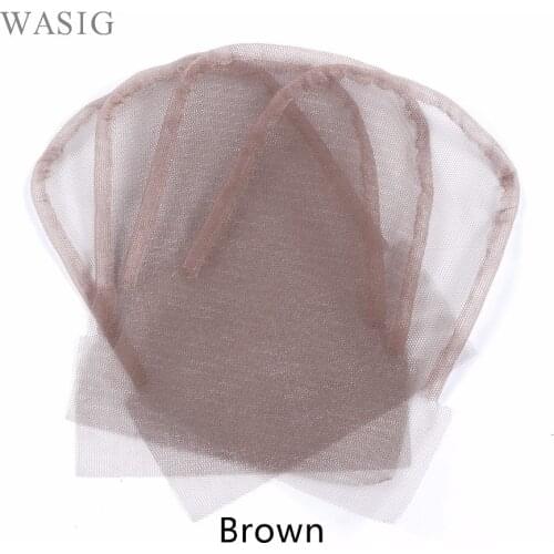Lace Closure Frontal Base 4x4 Inch Brown Color Swiss Lace Wig Caps for Making Closure 6Pcs/Lot