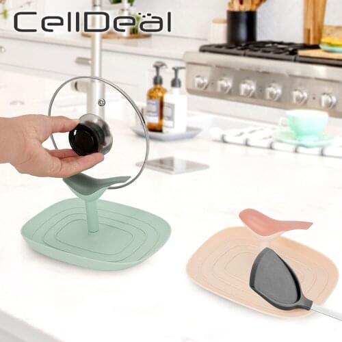 Kitchen Spatula Ladle Shelf Pot Lid Storage Racks Multifunction Bird Shape Spoon Rest Pot Lid Holder Cookware Pan Cover Stand