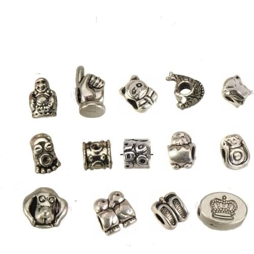 Metal beads charms bracelets large hole diy snake chains loose animal buddha handiwork suppliers jewelry accessories new arrive