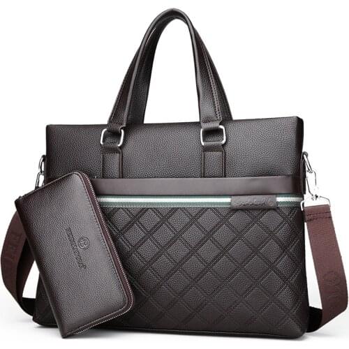 New mens bag rhombus fashion mens horizontal handbag shoulder bag diagonal bag business computer bag purses handbag Backpack