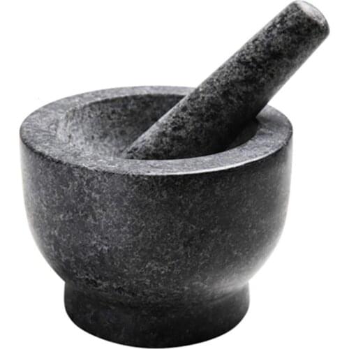 Natural Handiwork Granite Mortar and Pestle Set for Spices, Pastes, Pestos(13x9cm)
