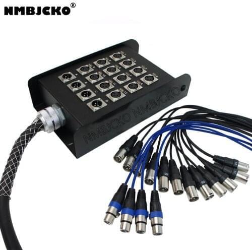 NMBJCKO 16 Channel 3 Pin XLR Snake Cable with Male connector to XLR female socket Audio Cord snake cable