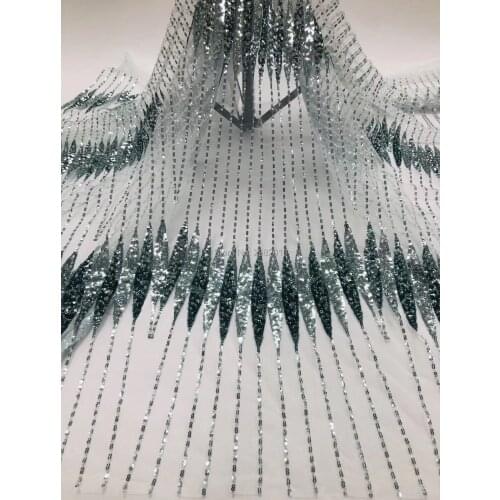 New fashion style yellow/beige/gray pink heavy beads 3d flowers on netting embroidery wedding dress lace fabric