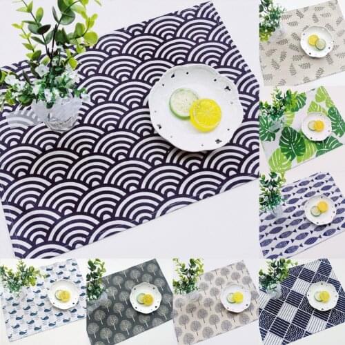 Japanese Style Placemats for Table Cotton Linen Place Mat Set inKitchen Insulation Dinner Mat Anti-hot
