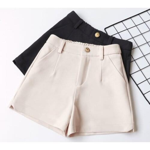 Chiffon Shorts Women Summer Thin High Waist Shorts Black White Short Femme Elegant Office Suit Womens Shorts S-3XL 3051201
