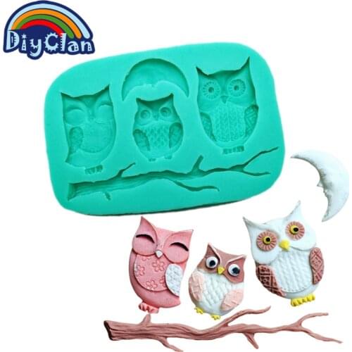 Silicone Owl cake mold animals fondant chocolate baking tools kitchen accessories moon sugarcraft mould for cupcake decorating