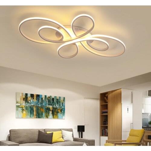 Modern LED chandelier for living room bedroom dining room study white brown aluminum ceiling chandelier lighting free shipping