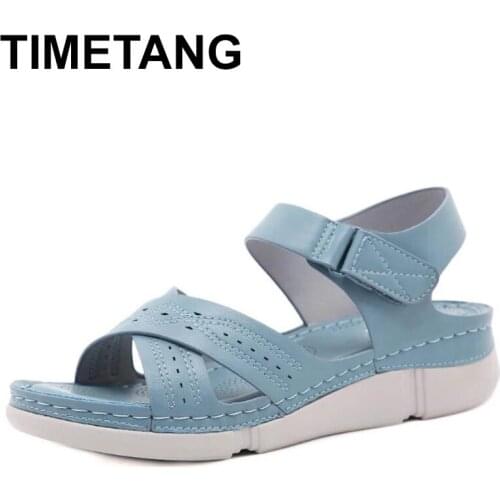 TIMETANG Fashion Summer Plus Size Shoes Women New Fashion Women Sandals Round Female Slippers Casual Comfortable Outdoor
