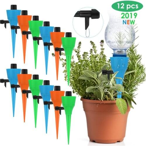 12pcs Plants Watering Devices Constant Pressure Slow Release Self-Watering Spikes Drip Irrigation Plants Watering System