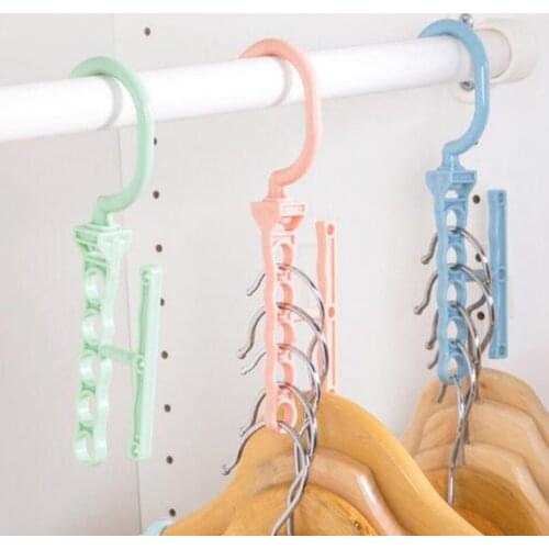 Rotating Five-hole Magic Hanger with Handle for Sorting and Drying Creative Closet Organizer Folding Clothes & Scarf Drying Rack