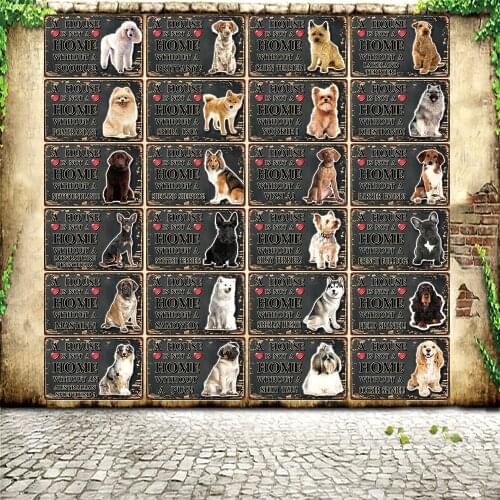 [ WellCraft ] Pet Dog Mastiff Keeshond Vizsla Poodle Metal Sign Tin Poster Home Decor Bar Wall Art Painting 20*30 CM Sizer L4