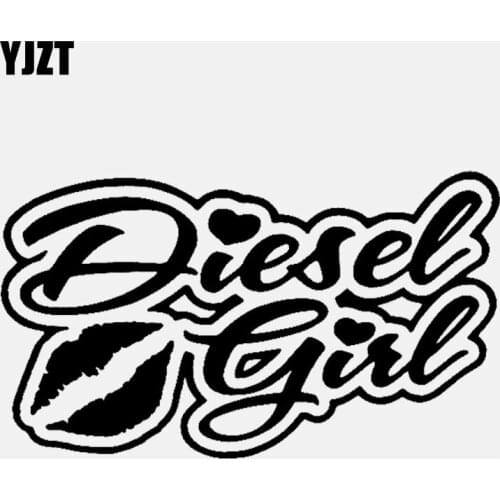 YJZT 13.6CM*7.8CM Diesel girl Car Sticker Cartoon Vinyl Decal Black/Silver C3-1061