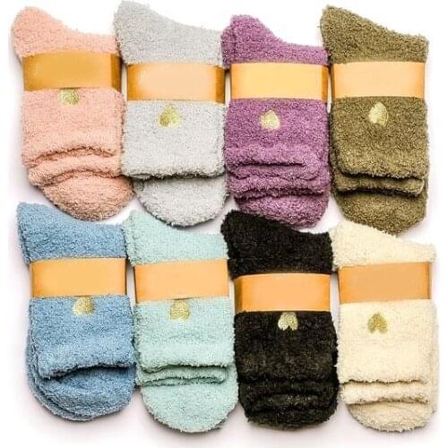 Zhuji Factory Thick Warm Home Sleeping Cute Socks White Polyester Socks Cute Socks