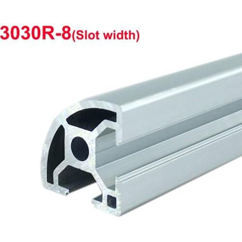 1PC 3030R-8 EU Aluminum Profile 100-800mm Length 1/4 Curved Linear Rail for DIY 3D Printer CNC