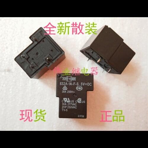 2pcs/lot 832A-1A-F-S 5VDC New Relay 4 PIN A set of normally open