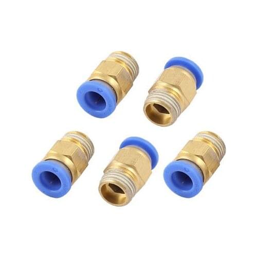 5Pcs 1/4 PT Male Threaded Straight Quick Push In Connect Tube Fitting OD 8mm