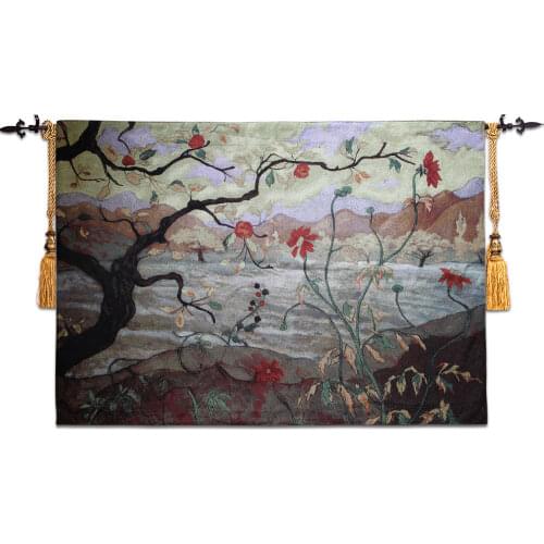 68*90cm Cotton Wall Tapestry Belgium Art Wall painting Gobelin Moroccan Decor Decorative Wall Cloth home fabric tapiz Apple Tree