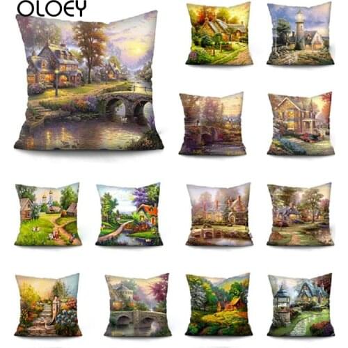 American Country Retro Cushion Cover Double-sided Printing Polyester Throw Pillow Case Home Decoration Pillowcase Sofa Covers