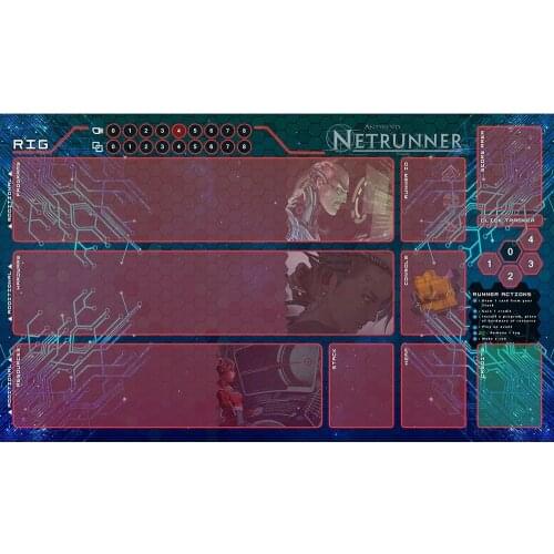 Corp & Runner Playmat Board Games Playmat,Card Games Playmat,YGO Playmat Games MTG/TCG Custom Design Mat with Free Gift