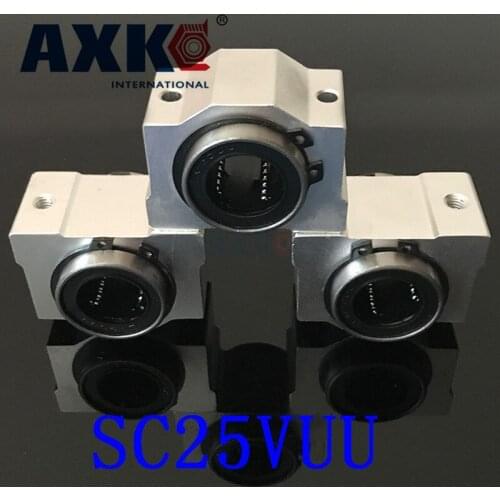 Cnc Router Parts 2pcs Sc25vuu Scv25uu Sc25v 25mm Linear Bearing Block Housing With Lm25uu Linearlager Inside For Shaft Rail